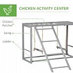 Pawhut Walk In Chicken Run With Chicken Activity Shelf And Cover, 2.8 X 3.8 X 2m