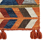 Kilim Area Rug Multicolour Wool And Cotton 160 X 230 Cm Handmade Woven Boho Geometric Pattern With Tassels Beliani