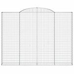 Vidaxl Arched Gabion Baskets 2 Pcs 300x30x220/240 Cm Galvanised Iron