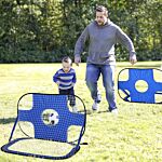 Homcom 2 In 1 Pop Up Football Nets Kids Target Goal Net For Garden Outdoor Sports And Practice