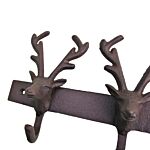 Rustic Cast Iron Wall Hooks, Reindeer