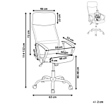 Executive Office Chair Blue Mesh And Faux Leather Gas Lift Height Adjustable Full Swivel And Tilt Beliani