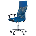 Executive Office Chair Blue Mesh And Faux Leather Gas Lift Height Adjustable Full Swivel And Tilt Beliani