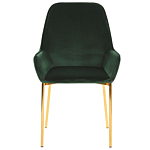 Set Of 2 Dining Chairs Green Velvet Upholstery Gold Legs Retro Glamour Beliani