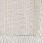 Area Rug Off-white Wool With Cotton 160 X 230 Cm Rectangular Hand Woven Geometric Pattern Boho Beliani