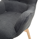 Wingback Chair With Ottoman Dark Grey Fabric Buttoned Retro Style Beliani