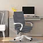 Vinsetto Vibration Massage Office Chair W/ Heat, Faux Leather Computer Chair W/ Footrest, Armrest, Reclining Back, Double-tier Padding, Grey