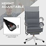 Vinsetto Vibration Massage Office Chair W/ Heat, Faux Leather Computer Chair W/ Footrest, Armrest, Reclining Back, Double-tier Padding, Grey