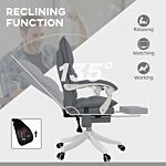 Vinsetto Vibration Massage Office Chair W/ Heat, Faux Leather Computer Chair W/ Footrest, Armrest, Reclining Back, Double-tier Padding, Grey