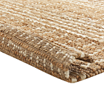 Runner Rug Beige Jute 80 X 300 Cm Striped Pattern Hand Woven Boho Hallway Bedroom Beliani