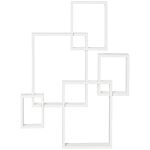 Homcom Floating Shelves, Wall Mounted Interlocking Cube Shelves, Display Wall Shelf For Living Room, Bedroom, Hallways, White