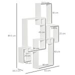 Homcom Floating Shelves, Wall Mounted Interlocking Cube Shelves, Display Wall Shelf For Living Room, Bedroom, Hallways, White