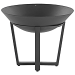 Fire Pit Heater Black Steel Low Round Outdoor Metal Charcoal Fire Pit Beliani