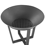 Fire Pit Heater Black Steel Low Round Outdoor Metal Charcoal Fire Pit Beliani