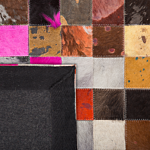 Rug Multicolour 200 X 200 Cm Genuine Leather Cowhide Patchwork Handcrafted Beliani