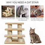 Pawhut 3-step Pet Steps, Pet Climber Ladder With Plush Surface, Portable Cat Dog Little Older Animal Easy Climb Stairs Assistance Cream