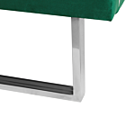Upholstered Bed Frame Green Velvet Eu King Size 5ft3 160 X 200 Cm Green Headboard Silver Leg Glam Beliani