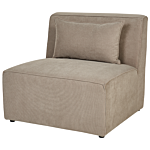 Modular 3 Seater Sofa Taupe Corduroy Sectional Two Piece Sofa Modern Jumbo Cord Minimalistic Style Beliani