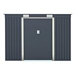 Trentvale 8 X 4 Metal Pent Shed - Dark Grey