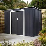 Trentvale 8 X 4 Metal Pent Shed - Dark Grey