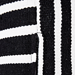 Floor Cushion Black And White Cotton 50 X 50 X 20 Cm Striped Pattern Square Fabric Seating Pouffe Beliani