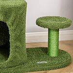 Pawhut Cat Tree Tower Cactus Shape With Scratching Post Condo Perch Dangling Ball Kitten Toy Play House Activity Center