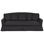 Sofa Slipcover Black Polyester Fabric For 3 Seater Couch Rectangular Cover Beliani