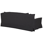 Sofa Slipcover Black Polyester Fabric For 3 Seater Couch Rectangular Cover Beliani