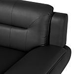 3 Seater Sofa Black Faux Leather Pillow Top Arms Modern Beliani