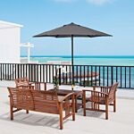 Outsunny 2m Patio Parasols Umbrellas, Outdoor Sun Shade With 6 Sturdy Ribs For Balcony, Bench, Garden, Dark Grey