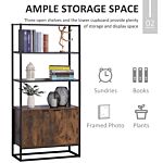 Homcom Storage Cabinet With 3 Open Shelves Cupboard Freestanding Tall Organizer Multifunctional Rack For Livingroom Bedroom Kitchen Rustic Brown