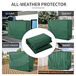 Outsunny Oxford Patio 3-seater Swing Chair Cover Outdoor Garden Furniture Rain Protection Protector Waterproof Anti-uv Green 240l X 133w X 185h Cm