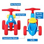 Homcom Toddler Training Walker Balance Ride-on Toy With Rubber Wheels Blue