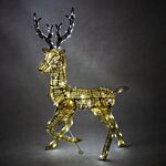 Light Up Reindeer Gold Stag & Doe Set