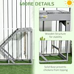 Pawhut Wooden Chicken Coop Toy With Swing, Ladder, Platform, Grey