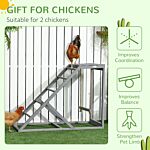 Pawhut Wooden Chicken Coop Toy With Swing, Ladder, Platform, Grey