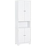 Homcom Mdf Freestanding 6-tier Bathroom Storage Cabinet White