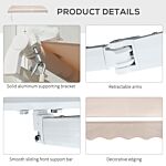 Outsunny 3 X 2.5m Garden Patio Manual Awning Canopy Sun Shade Shelter With Winding Handle Retractable - Cream White