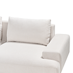 Right Hand Corner Fabric Sofa Beige Fabric Metal Legs 3 Seater Minimalistic Style Beliani