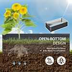 Outsunny Raised Beds For Garden, Galvanized Outdoor Planters, For Herbs And Vegetables, Use For Patio, Backyard, Balcony, Grey