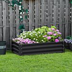 Outsunny Raised Beds For Garden, Galvanized Outdoor Planters, For Herbs And Vegetables, Use For Patio, Backyard, Balcony, Grey