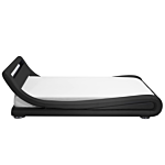 Platform Bed Frame Black Faux Leather Upholstered Led Illuminated Headboard 6ft Eu Super King Size Sleigh Design Beliani