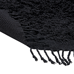 Area Rug Black Cotton ⌀ 140 Cm Shaggy Round Shape With Tassels Boho Style Beliani