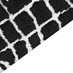 Area Rug Black And White Polyester Cotton Backing 300 X 400 Cm Decorative Floor Mat Modern Design Living Room Bedroom Beliani