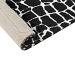 Area Rug Black And White Polyester Cotton Backing 300 X 400 Cm Decorative Floor Mat Modern Design Living Room Bedroom Beliani