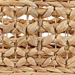 Set Of 3 Baskets Natural Water Hyacinth With Handles Woven Home Accessory For Shelves Beliani