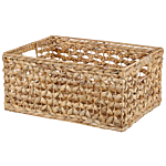 Set Of 3 Baskets Natural Water Hyacinth With Handles Woven Home Accessory For Shelves Beliani