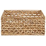 Set Of 3 Baskets Natural Water Hyacinth With Handles Woven Home Accessory For Shelves Beliani