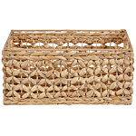 Set Of 3 Baskets Natural Water Hyacinth With Handles Woven Home Accessory For Shelves Beliani