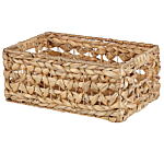 Set Of 3 Baskets Natural Water Hyacinth With Handles Woven Home Accessory For Shelves Beliani